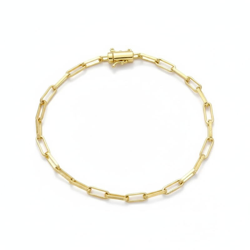 Pulseira Cartier Canhão Masculino 19cm 2.2mm  e 4.2mm Banhado a Ouro 18k